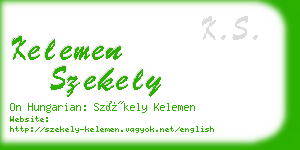 kelemen szekely business card